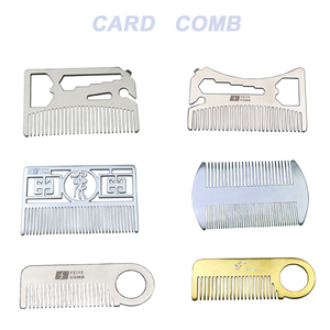 Pettine a denti larghi con logo personalizzato in fabbrica, mini pettine per baffi pieghevole, pettine per coda in metallo - Product Image 4