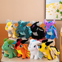 Peluches Dragon Ailes de Feu, Jouets en Peluche Dragon aux Grands Yeux Colorés, Dragon à Ailes de Feu, Poupées en Peluche Dinosaure de Dessin Animé, Coussin Décoratif, Cadeau