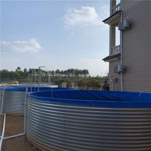Vente chaude d'usine, grands bassins ronds en plastique, réservoir d'élevage de poissons, réservoir de poissons portable en bâche PVC - Product Image 1