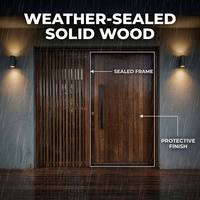 Porte d'entrée pivotante en bois massif avec serrure multipoints en acier inoxydable, plaque anti-perçage et étanchéité aux intempéries pour villa et maison