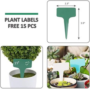 Plateaux transparents pour soucoupes de plantes, lot de 15, avec 15 étiquettes pour plantes, en plastique, Set de pots à fleurs pour l'intérieur et l'extérieur - Product Image 6