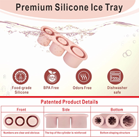 Moules à glace cylindriques en silicone de qualité alimentaire, écologiques, réutilisables, sans BPA, lavables au lave-vaisselle, faciles à nettoyer, antiadhésifs XYF
