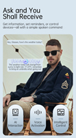 Gafas Inteligentes 2026 con Reproductor de Música, Llamadas BT Manos Libres, Auriculares de Oreja Abierta para Ciclismo y Running, Gafas de Sol Negras para Viajar