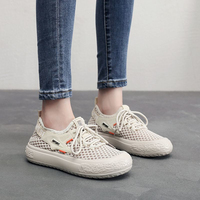Baskets décontractées pour femmes en maille respirante, semelle extérieure en polyuréthane, fermeture à lacets, légères, confortables, antidérapantes, toutes saisons