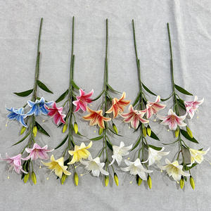 Suministro Directo de Fábrica, Flores Artificiales de Lirio de 2 Cabezas Medianas, Impresión 3D, Decoración de Pasillo de Boda, Materiales Florales para el Hogar - Product Image 2