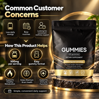 Gummies de Shilajit en gros sous marque privée avec Ashwagandha, 60 unités, pour la vitalité quotidienne des hommes, complément alimentaire OEM&ODM