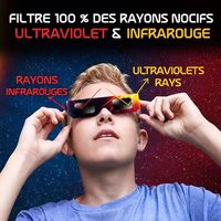 Lunettes d'éclipse solaire certifiées ISO 12312-2 et CE, visionneuse solaire sécurisée pour adultes et enfants, montures en papier