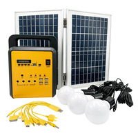 Système solaire miniature monocristallin 20W 18V, éclairage DC, ampoule 3W, batterie au plomb-acide sans entretien 7AH 12V