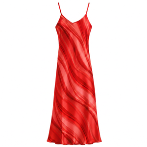 Robe longue rayée à fines bretelles, décontractée pour l'été, couleur bonbon, en polyester tissé, coupe ample, ourlet droit - Product Image 5