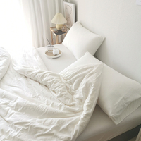 Ensemble de housse de couette brodée 100% coton 300TC Style uni pour lits king/queen size literie d'hôtel de luxe en gros