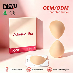 Cache-tétons en silicone réutilisables avec logo personnalisé OEM, invisibles, sans bretelles, push-up, adhésifs, imperméables et sans coutures pour femmes - Product Image 1