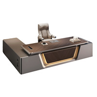 Bureau de direction Shengli, style moderne minimaliste, luxe léger, bois de qualité E0, avec câblage dissimulé, bureau de patron - 010