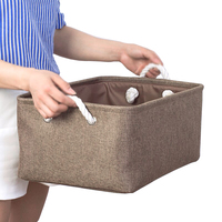 Paniers de rangement pliables en coton et lin, conteneurs de rangement pour jouets d'enfants, vêtements et articles divers, armoire