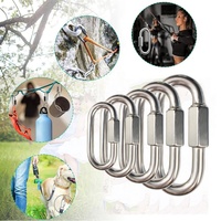 Mini mousqueton ovale personnalisé en acier inoxydable 304 316 avec verrouillage à vis, connecteur de réparation pour chaîne et corde, anneau de fixation rapide