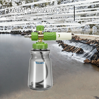 Canon à mousse de neige en laiton avec lance en mousse à connecteur rapide de 1/4 "avec bouteille transparente pour le lavage de voiture