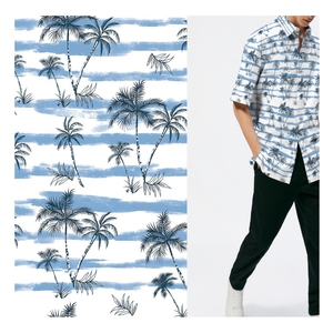 Tissu imprimé en popeline de coton 100% personnalisé 120gsm tissu respirant tissé armure toile sérigraphie tissu de chemise en coton - Product Image 5