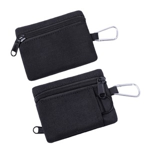 Wholesale <b>Mini</b> Portable Multifunction <b>Canvas</b> Zipper Wallet Keychain for Key Card Coins With Carabiner - Product Image 4