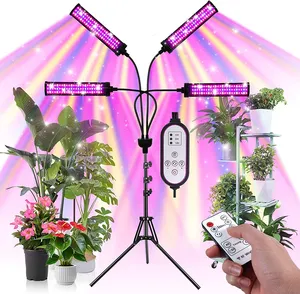 Factory Direct Red And Blue Plant Growing Lights Dimmable 4 Head Led Grow Lights For Indoor Plants