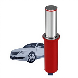 Borne de sécurité hydraulique rétractable automatique anti-collision en acier inoxydable pour parking et entrée de bâtiment commercial - Product Image 1