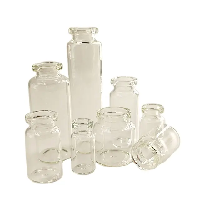Frasco de vidro personalizado com 16 mm de diâmetro, 2 ml, 3 ml e 5 ml, frasco de antibiótico cosmético com etiqueta personalizada, frasco de vidro médico para cuidados com a pele