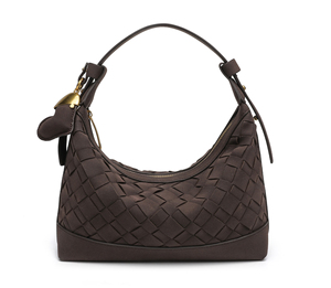 Nuevo Bolso de Hombro Tipo Hobo de Gamuza para Mujer, de Lujo, Casual, Tejido, con Cierre de Cremallera, Adorno con Logotipo Personalizado, Portátil - Product Image 2