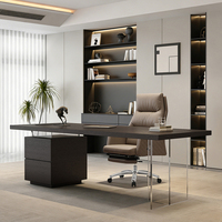 Bureau de direction en bois, table de bureau minimaliste, mobilier de bureau moderne en bois pour PDG, bureau d'ordinateur commercial