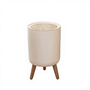 Poubelle en plastique YHYP pour salon, style luxe léger, haut de gamme, grande capacité, sur pieds, aspect bois, pour la maison - Product Image 1