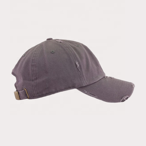 Gorras de Béisbol Deportivas de 6 Paneles de Sarga de Algodón Desgastado, con Logotipo Personalizado, Letras, Ajustables <span class=keywords><strong>para</strong></span> Adultos, Sin Estructura, Estilo <span class=keywords><strong>Papá</strong></span>, Gris, Visera Curva - Product Image 2