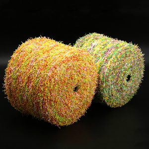 Hilo de poliéster 100% de 5.8NM, tipo <span class=keywords><strong>coleta</strong></span>, rizado, para tejer suéteres, bufandas, gorros, prendas de vestir, materia prima textil - Product Image 3