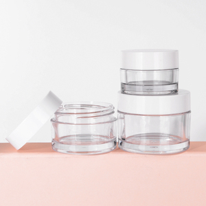 Plastic Cosmetic Frosted Cream Jar PETG With Pink Cap skin care cream Container With Lid