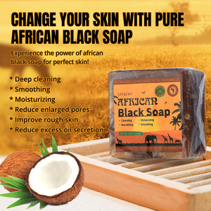 Sapone nero africano sbiancamento viso alleggerimento ridurre macchie scure macchie Acne organico africano sapone nero - Product Image 2