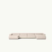 Ensemble de canapés sectionnels en forme de U, capitonnés, couleur beige, style moderne et luxueux AH, avec double chaise longue, pour villa, salon, maison, hôtel, bureau
