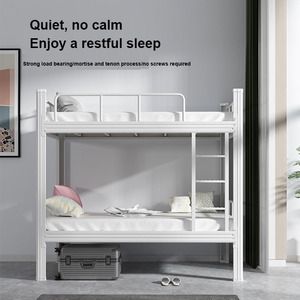 Cama Doble Moderna y Sencilla <span class=keywords><strong>de</strong></span> Hierro Forjado 2025, Ecológica, Modular, Resistente, <span class=keywords><strong>de</strong></span> Acero, con Escaleras, para Dormitorio, Sala <span class=keywords><strong>de</strong></span> Estar - Product Image 6
