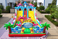 Parc à thème géant, grand château gonflable, monde océanique gonflable, grand parc d'attractions gonflable, château gonflable, zone de divertissement 8*9m