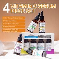Sérum à la vitamine C, ensemble de soins du visage en 4 pièces, éclaircissant, hydratant, anti-rides, correcteur de taches brunes, étiquette privée OEM