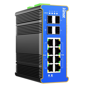 สวิตช์ PoE อุตสาหกรรมแบบติดตั้งบนราง Din-Rail แบบจัดการได้ 8 พอร์ต 10/100/1000M พร้อมพอร์ตอัปลิงค์ 1000M SFP 4 พอร์ต, อินพุต 44-57VDC - Product Image 1