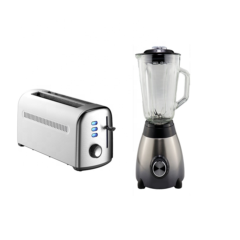 Домашний кухонный тостер из нержавеющей стали, блендер, набор для завтрака, 2 слота, 4 ломтика, тостер, 5 регуляторов скорости, набор блендеров