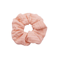 Scrunchies en coton gaze écologiques personnalisables pour femmes, grands chouchous d'été pour filles avec logo personnalisé