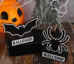 2025 vendita calda eco-friendly di alta qualità di Halloween pipistrello di ragno segno di legno ornamento di natale fantasma festa <span class=keywords><strong>decorazione</strong></span> - Product Image 6