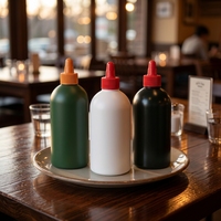 Bouteille souple personnalisée en PET/HDPE à large ouverture de 350 ml, 500 ml, 750 ml pour huile d'olive, sauces et beurre de cacahuète