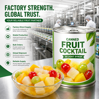 Gemengde fruitcocktail in blik 850g in lichte siroop HACCP Klantlogo blikverpakking Detailhandel Groothandel Export Aanbod