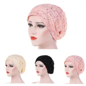 đầu ren turban Suppliers-Bán Buôn Womens Baggy Slouchy Beanie Chemo Hat Infinity Scarf Head Wrap Cap Ren Turban