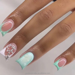 <span class=keywords><strong>Faux</strong></span> <span class=keywords><strong>ongles</strong></span> à presser brillants en forme de pattes de canard, faits à la main, en acrylique, couvrance totale, avec pointe large évasée, pour le quotidien et le bureau - Product Image 1