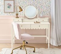 Coiffeuse pour enfants de chambre à coucher pour filles Coiffeuse moderne avec miroir et tiroirs