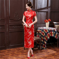 Robe de banquet traditionnelle chinoise S-6XL de grande taille style solide Qipao avec costume de fête sexy fendu et respirant pour l'été