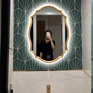 Miroir mural ovale décoratif à cadre festonné doré pour chambre à coucher vintage française, salon, hôtel, vente en gros - Product Image 3