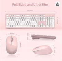 Ensemble clavier souris ergonomique sans fil 2.4GHz USB 12 raccourcis multimédia Mini Slim Ergonomic Design