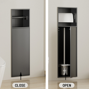 Distributeur <span class=keywords><strong>de</strong></span> mouchoirs multifonctionnel en acier inoxydable, poubelle, porte-brosse <span class=keywords><strong>de</strong></span> toilette, <span class=keywords><strong>niche</strong></span> encastrée dissimulée pour <span class=keywords><strong>salle</strong></span> <span class=keywords><strong>de</strong></span> <span class=keywords><strong>bain</strong></span>, hôtel - Product Image 3