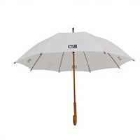 Parapluie Droit Portable de Voyage pour Adultes avec Manche en Bois en J, Cadre en Fibre de Verre Intégrale, Ailettes en Pongee 190T, Résistant au Vent, Logo Personnalisé