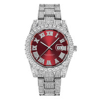 2024 baru Hip Hop perhiasan es keluar Rhinestones kuarsa jam tangan baja nirkarat Romawi jam tangan emas 18K berlian Bezel Elite Watch